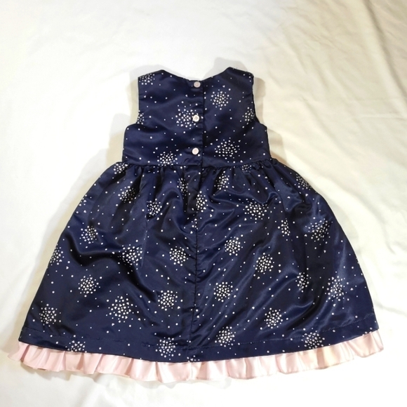 Park Bench Kids Dress Navy Pink Hearts Sleeveless size 4T - Picture 8 of 8